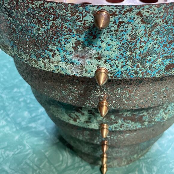 Original Frank Stone Art Hanging Light Fixture Copper Brutalist MCM Signed - Picture 6 of 10